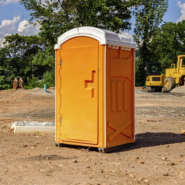 how often are the portable restrooms cleaned and serviced during a rental period in Orient IA